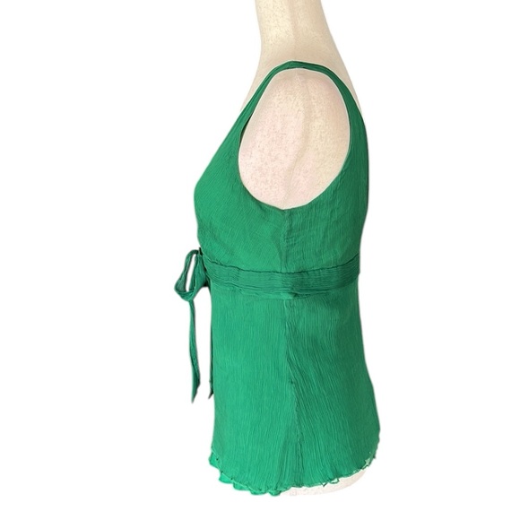 J.Crew Vibrant Green Silk Top - Picture 4 of 8